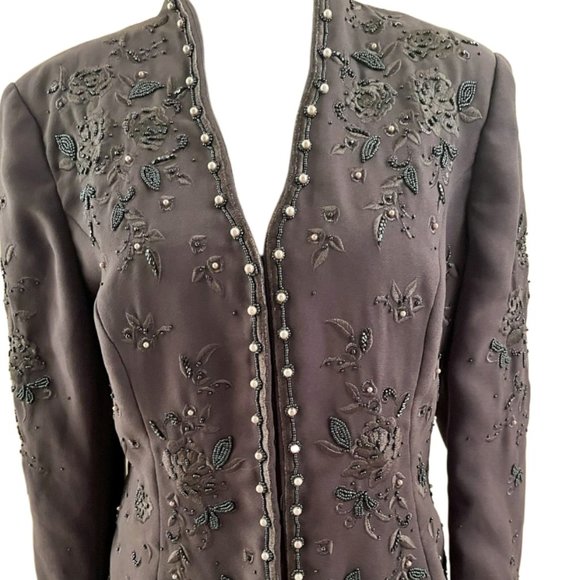 Vintage John Meyer of Norwich Beaded Jacket / Blazer Size 8 - Picture 2 of 9
